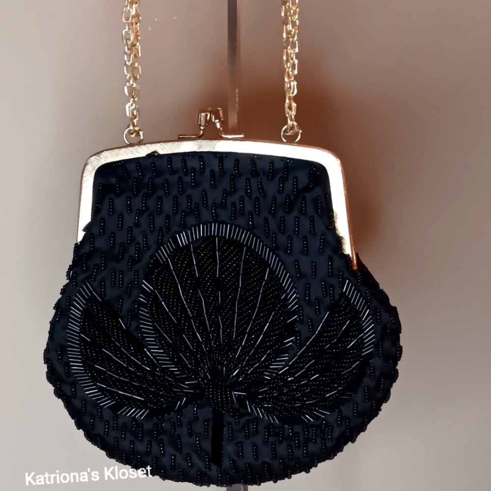 Vintage Beaded Crossbody Shoulder Bag Made in Hong Kong - Picture 2 of 9